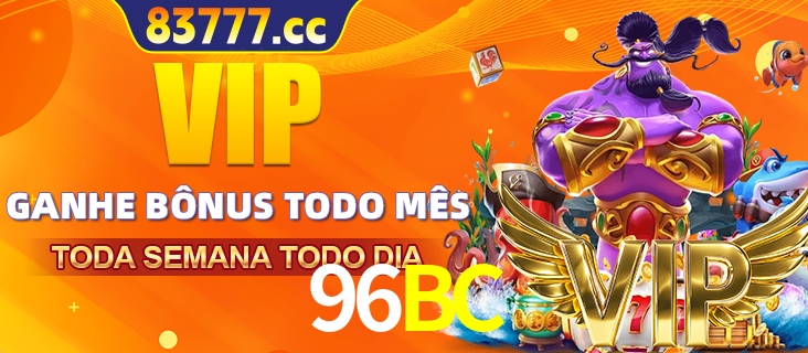 Banner promocional do 96BC oferecendo 100% de recompensas adicionais contínuas para quem fizer o login diário (Daily sign-in), com um mascote de coelho.